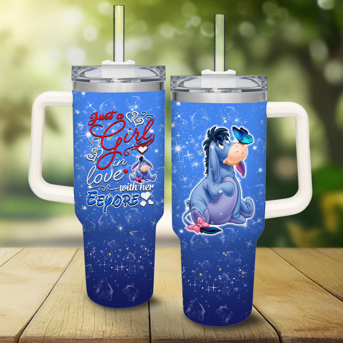 WTP 40 Oz Tumbler Just A Girl In Love With Her Eeyore Tumbler 40 Oz Blue