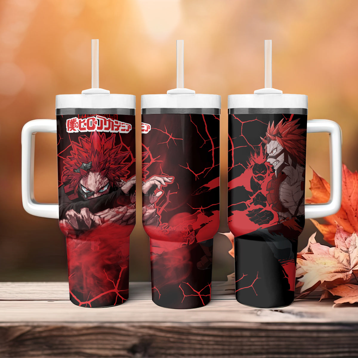 My Hero Academia 40 Oz Tumbler The Hero Eijiro Kirishima Graphic Tumbler 40 Oz Black Red