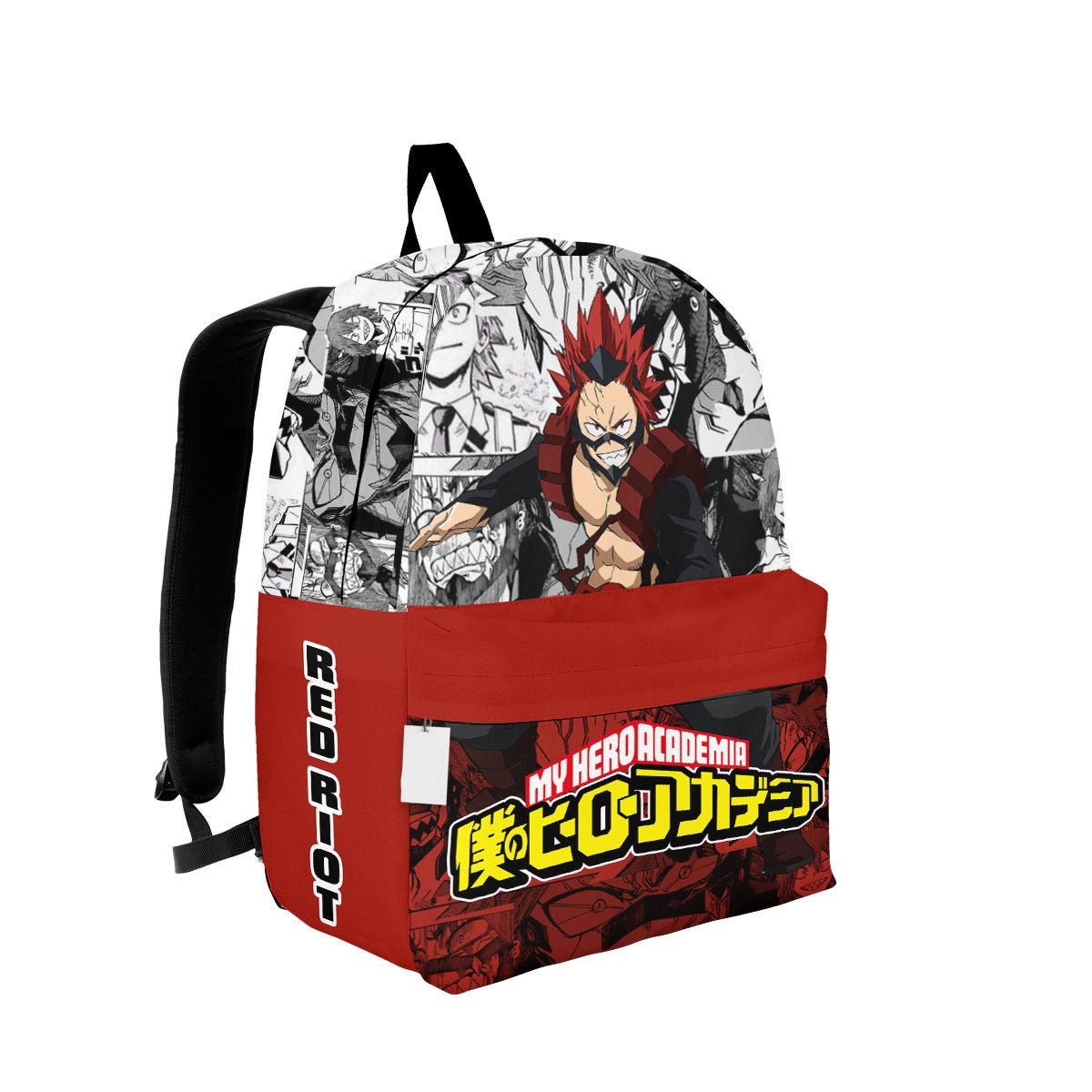 My Hero Academia Backpack Eijirou Kirishima Manga Pattern Backpacks Gray Red