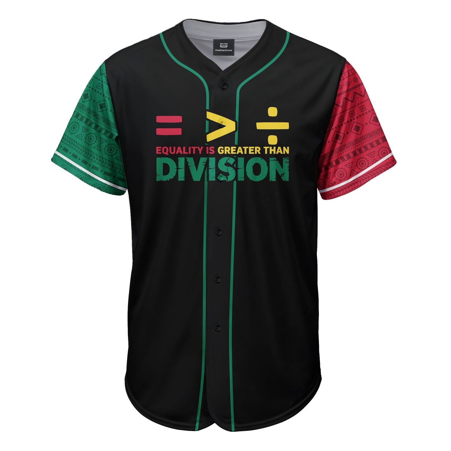 Equality Is Greater Than Division - African American Baseball Jersey - Gift for Black Dad, Grandpa, Husband