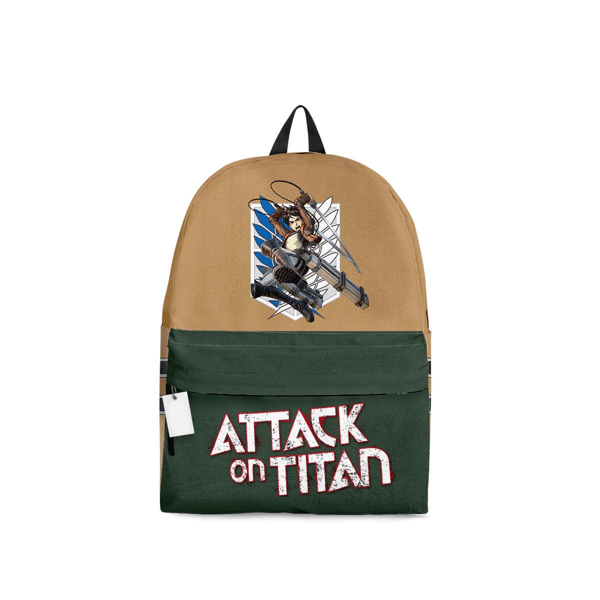 Attack On Titan Backpack Attack On Titan Eren Yeager Graphic Backpacks Brown Green