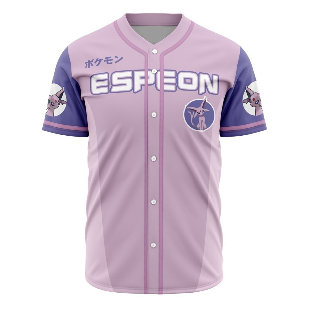 PKM Baseball Jersey Espeon Eeveelution PKM Jersey Shirt Pink Purple Unisex Adult New Release