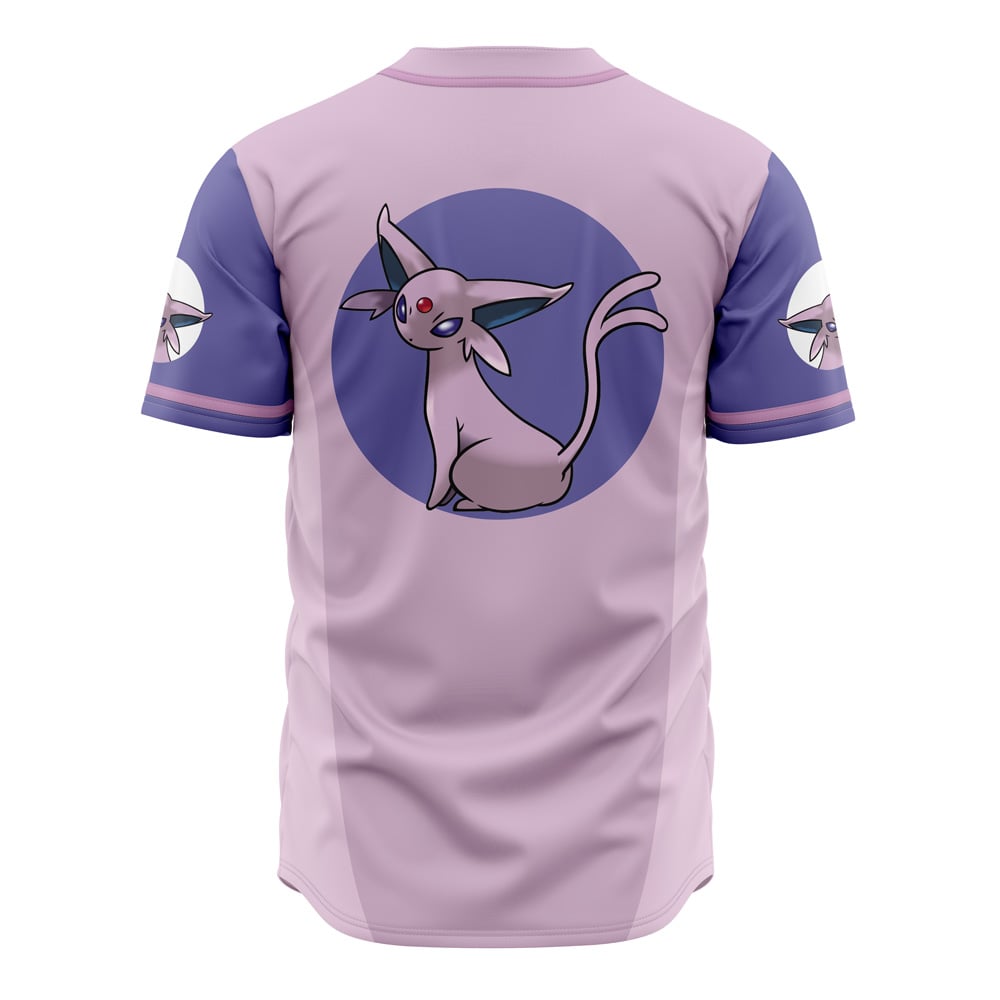 PKM Baseball Jersey Espeon Eeveelution PKM Jersey Shirt Pink Purple Unisex Adult New Release