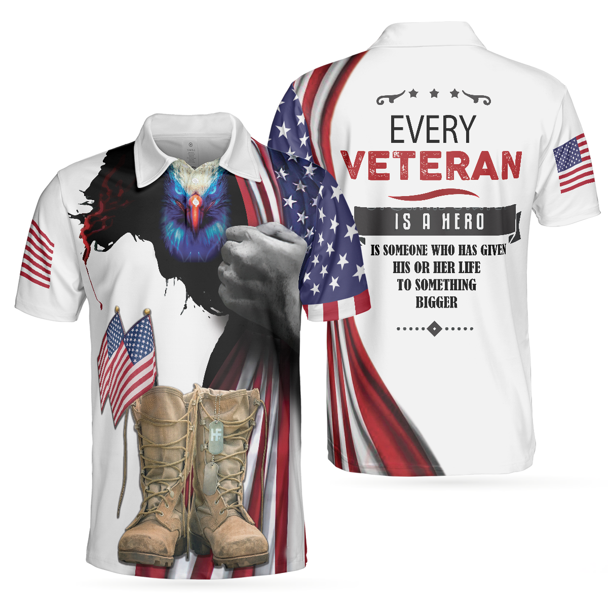 Veteran Polo Shirt Every Veteran Is A Hero Boys Polo Shirts White