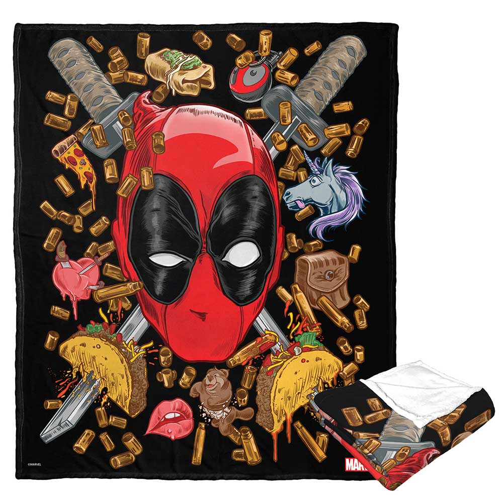 Deadpool Blanket Eveything Deapool Unicorn Tacos Blanket Black