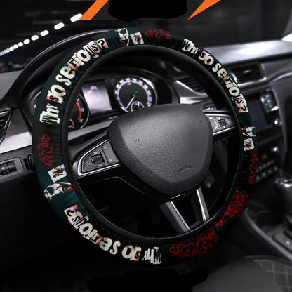 Joker Steering Wheel Cover Evil Joker The Clown Why So Serious Driving Wheel Cover Black