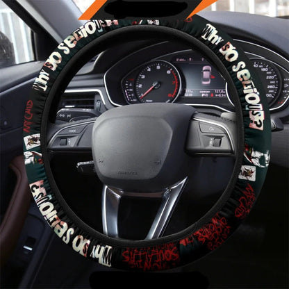 Joker Steering Wheel Cover Evil Joker The Clown Why So Serious Driving Wheel Cover Black