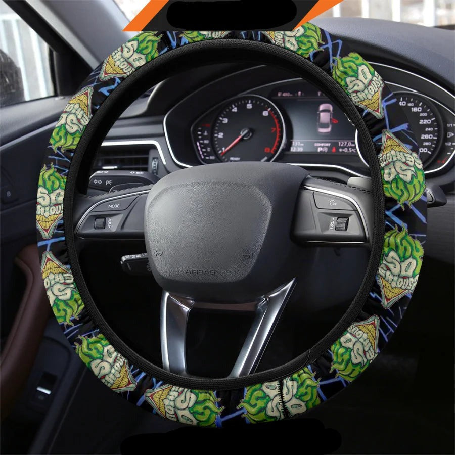 Joker Steering Wheel Cover Why So Serious Joker Face Form Driving Wheel Cover Green White