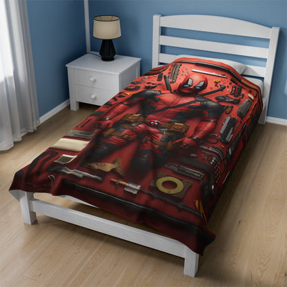 Deadpool Blanket Deapool Suit Gear And Tool Blanket Red