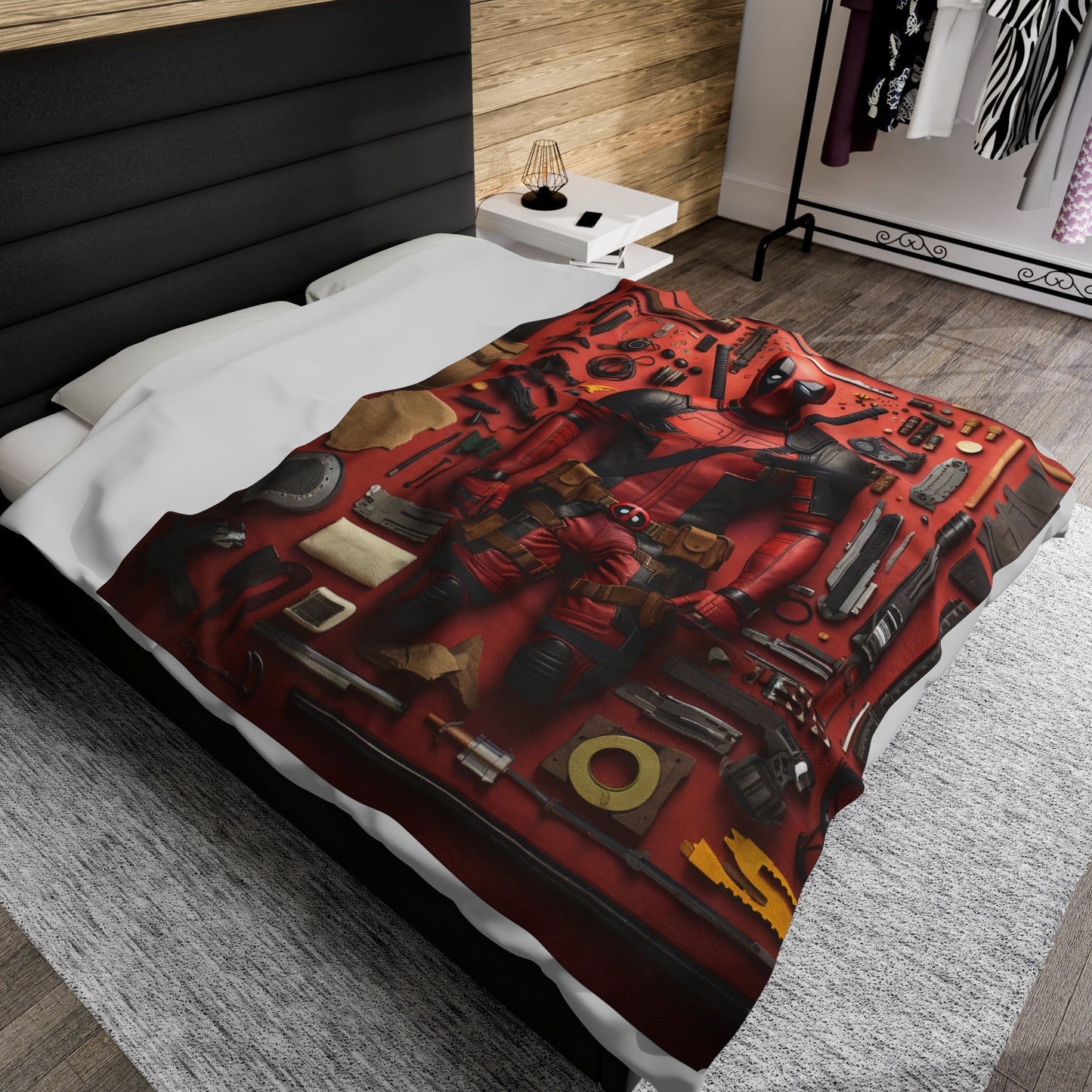 Deadpool Blanket Deapool Suit Gear And Tool Blanket Red