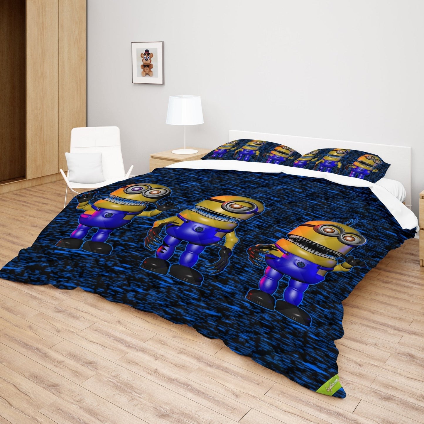 Minions Bedding Set Minions As Animatronics Graphic Duvet Covers Blue Unique Gift