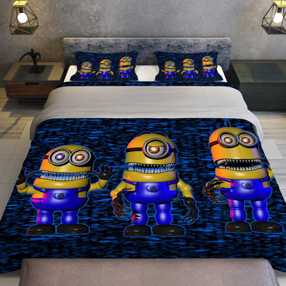 Minions Bedding Set Minions As Animatronics Graphic Duvet Covers Blue Unique Gift