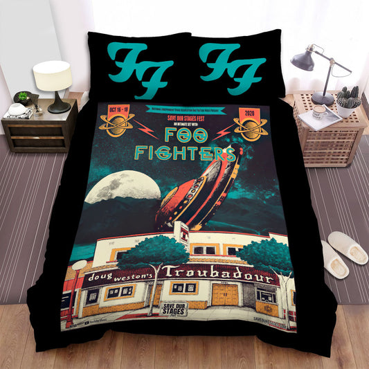 UFO Bedding Set Foo Fighters UFO Plates Save Our Stages Duvet Covers Colorful Unique Gift