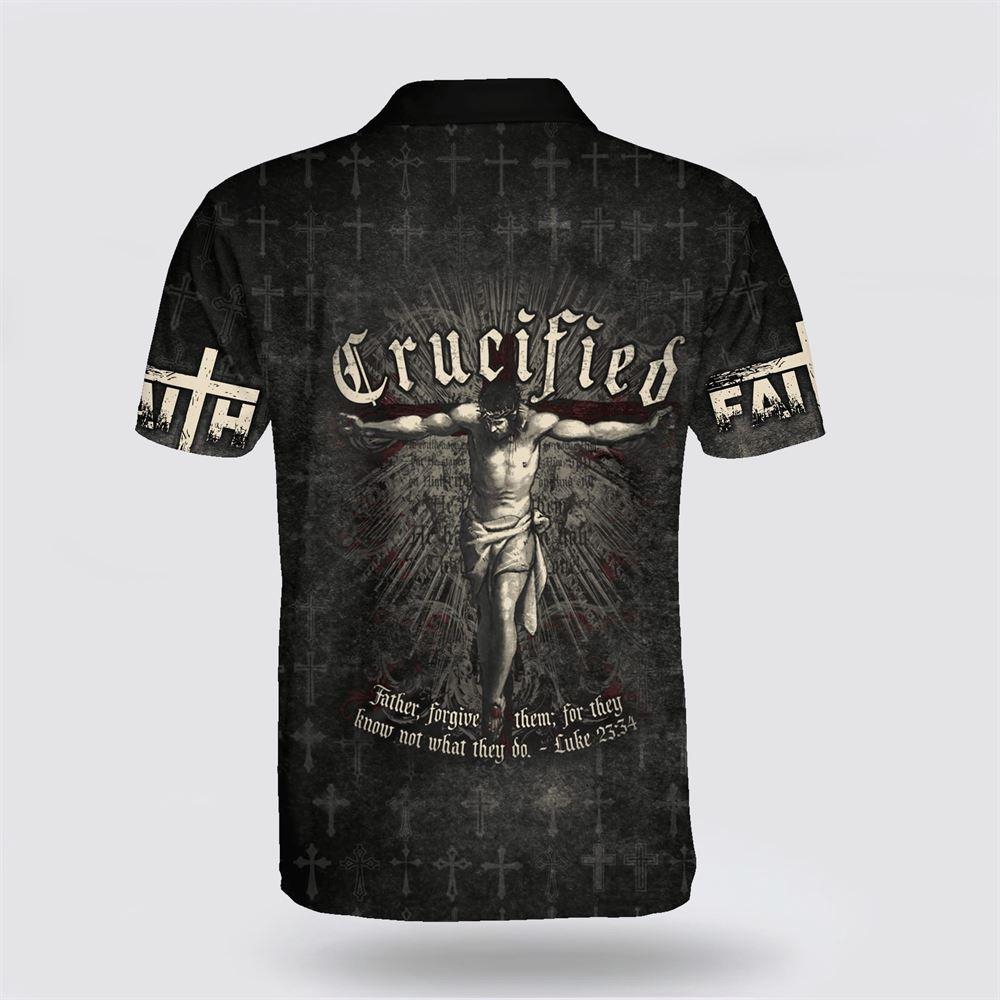 Jesus Polo Shirt Crucified Father Forgive Them Polo Tees Black