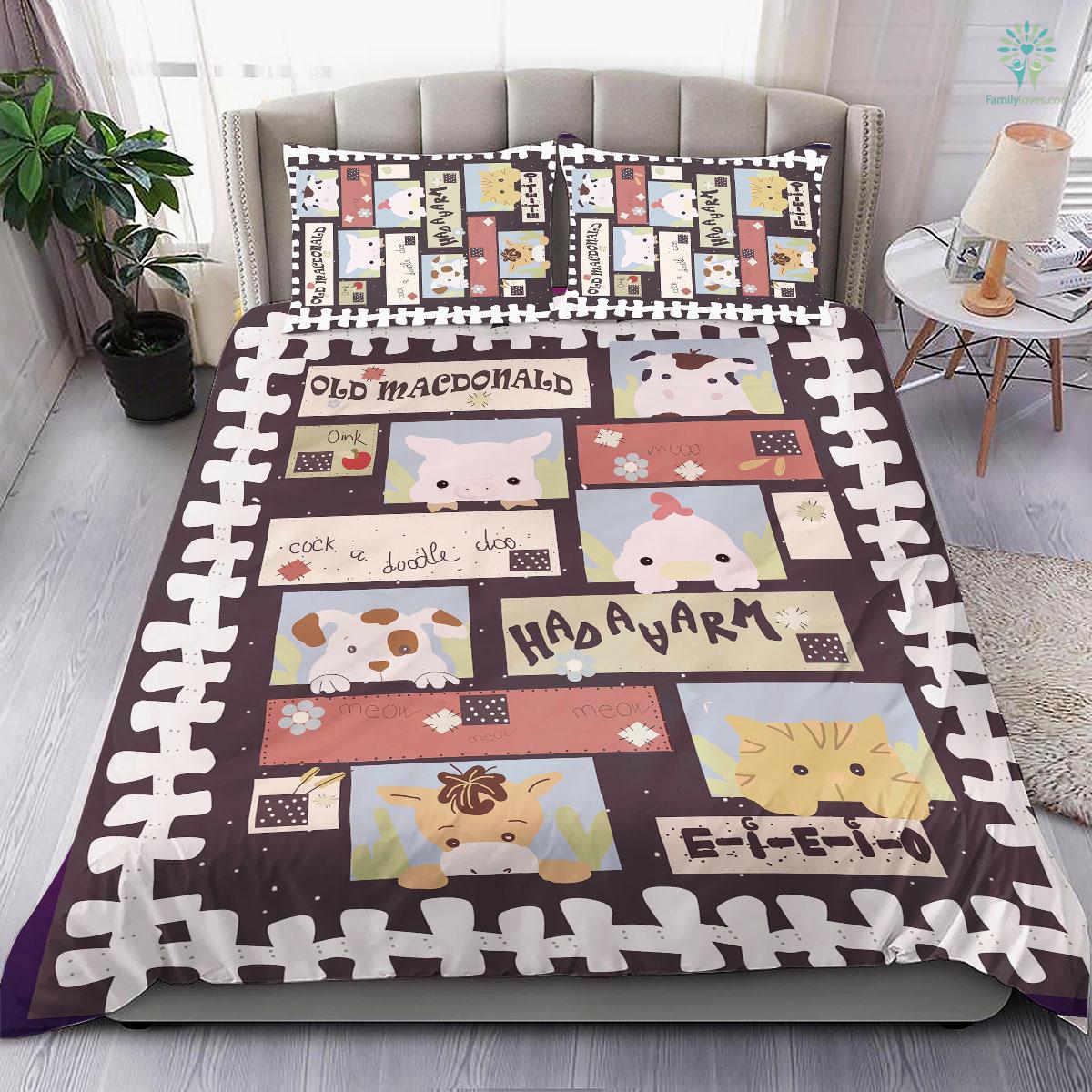 Farmer Bedding Set Old McDonald Had A Farm Duvet Covers Colorful Unique Gift