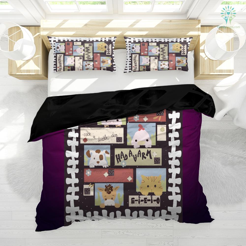 Farmer Bedding Set Old McDonald Had A Farm Duvet Covers Colorful Unique Gift