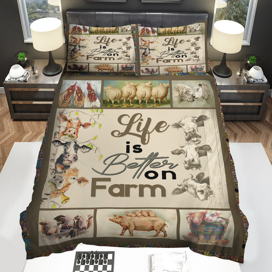 Farmer Bedding Set Life Is Better On Farm Duvet Covers Brown Unique Gift