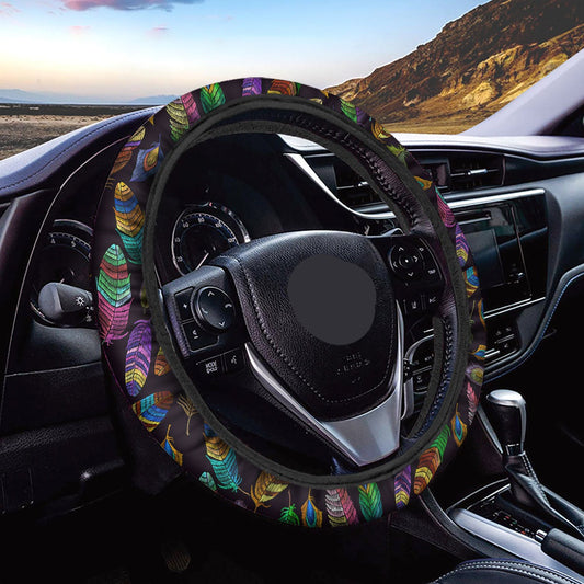 Native America Steering Wheel Cover Native American Bird Fathers Pattern Driving Wheel Cover Colorful