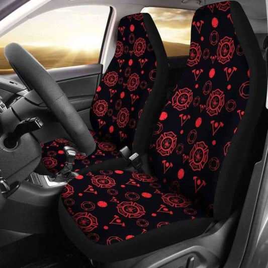 Firefighter Car Seat Covers Firefighter Axe And Badge Pattern Seat Covers Black Red