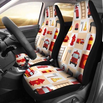 Firefighter Car Seat Covers Firefighter Truck Ladder Axe Pattern Seat Covers Red