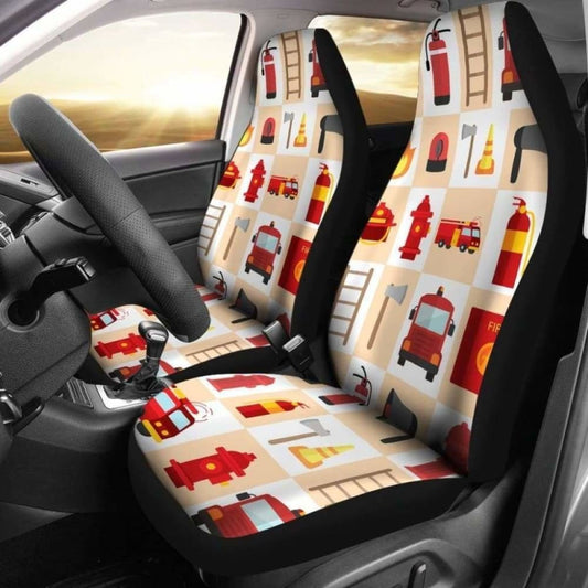 Firefighter Car Seat Covers Firefighter Truck Ladder Axe Pattern Seat Covers Red