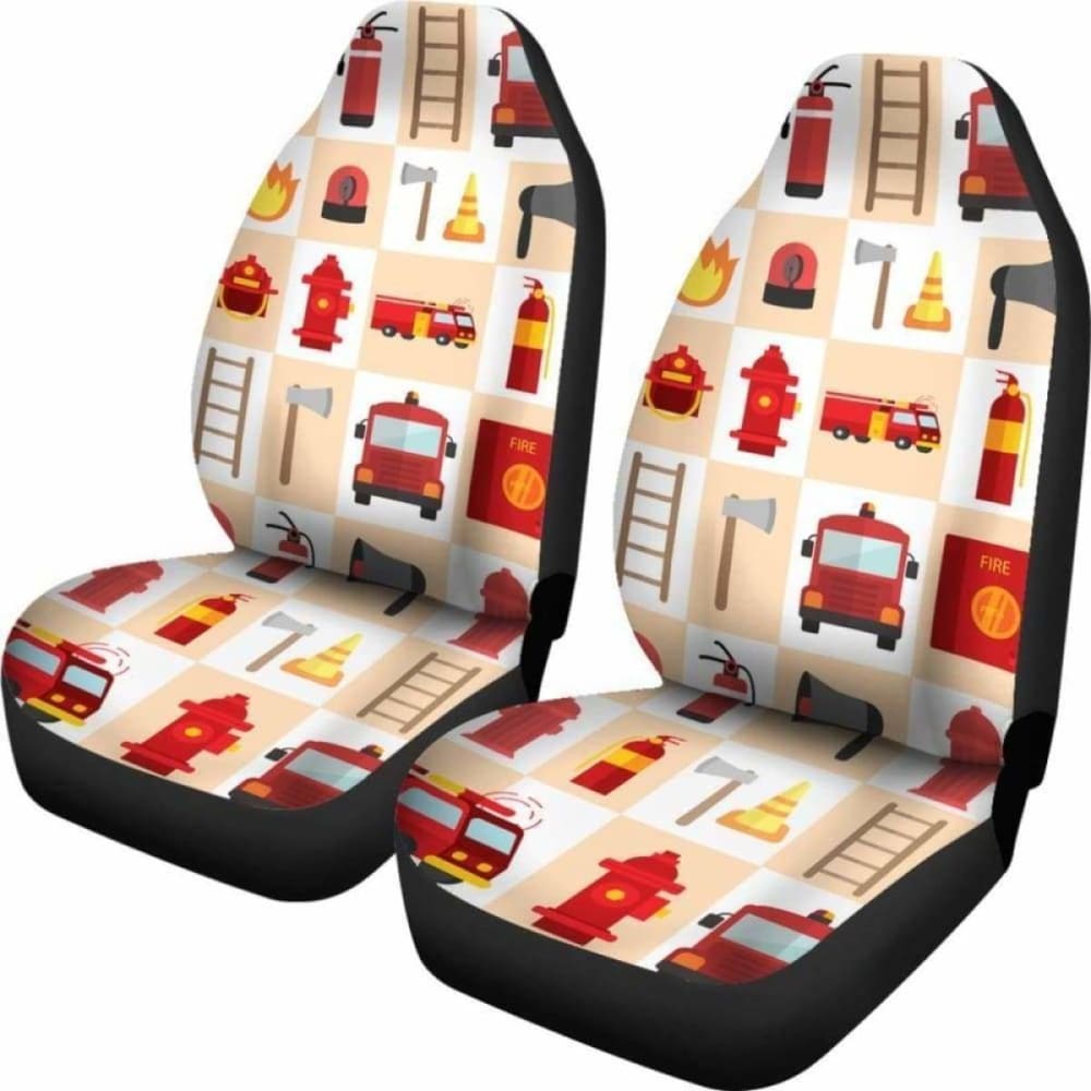 Firefighter Car Seat Covers Firefighter Truck Ladder Axe Pattern Seat Covers Red