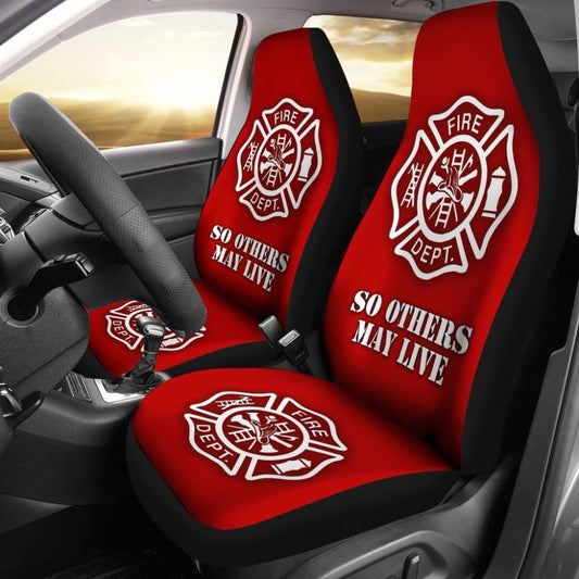 Firefighter Car Seat Covers Firefighter So Others May Live Seat Covers Red