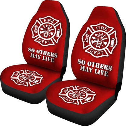Firefighter Car Seat Covers Firefighter So Others May Live Seat Covers Red