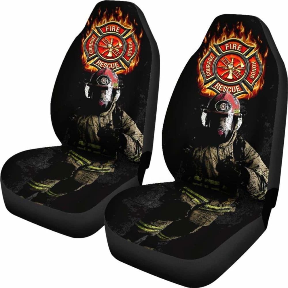 Firefighter Car Seat Covers First Reponse Firefighter Graphic Seat Covers Black