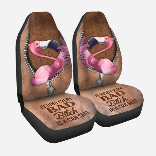 Flamingo Car Seat Covers Behind Every Bad Bitch Flamingo Seat Covers Brown