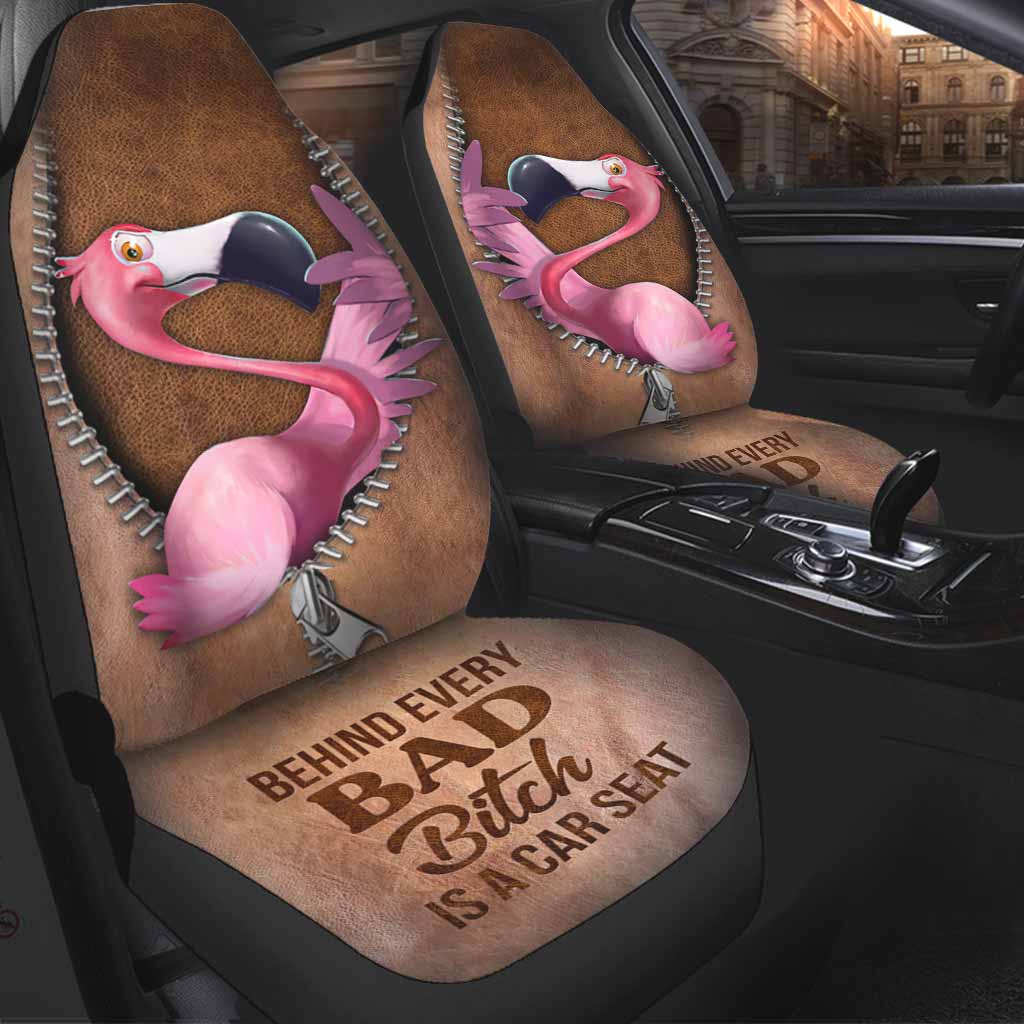Flamingo Car Seat Covers Behind Every Bad Bitch Flamingo Seat Covers Brown