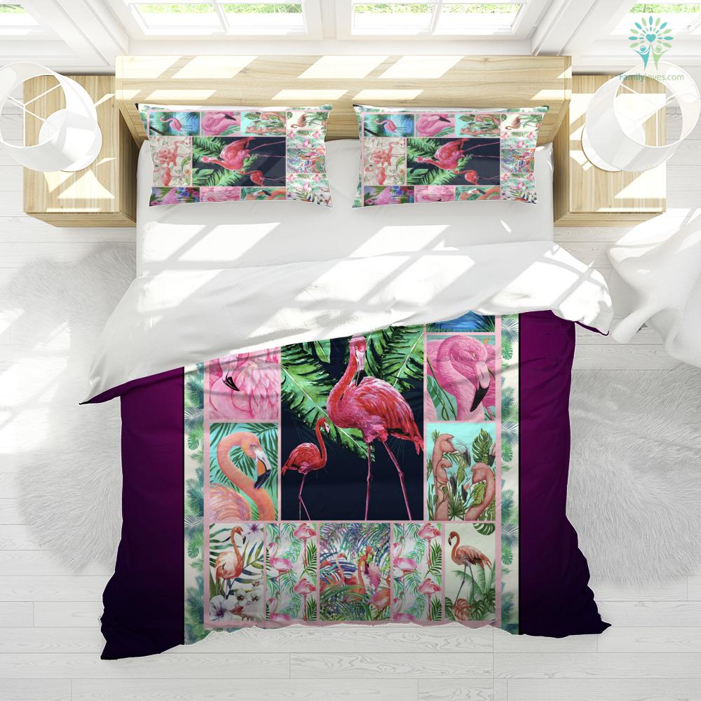 Flamingo Bedding Set Flamingo In The Summer Duvet Covers Pink Green Unique Gift