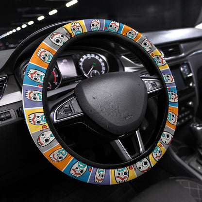 Toy Story Steering Wheel Cover Toy Story Forky Graphic Pattern Driving Wheel Cover Colorful