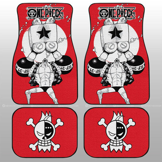 One Piece Car Mats One Piece Franky Jolly Roger Symbol Car Floor Mats Red White