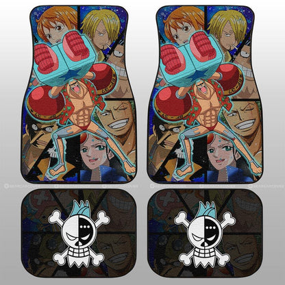 One Piece Car Mats Franky And Other Characters Graphic Car Floor Mats Colorful