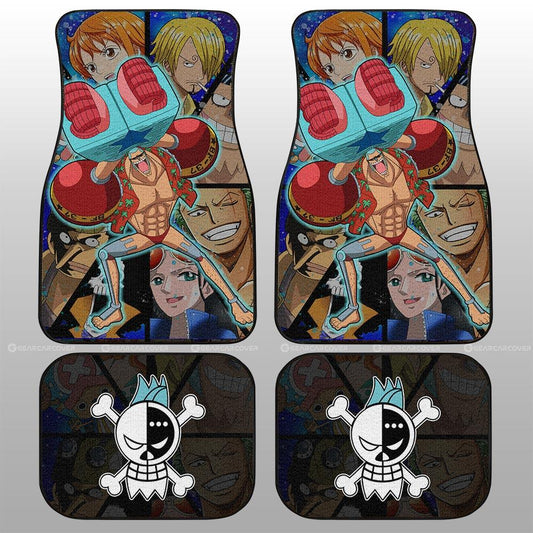 One Piece Car Mats Franky And Other Characters Graphic Car Floor Mats Colorful