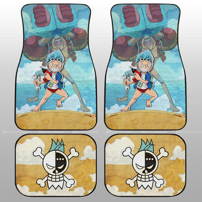 One Piece Car Mats Cute Young Franky Jolly Roger Symbol Car Floor Mats Colorful