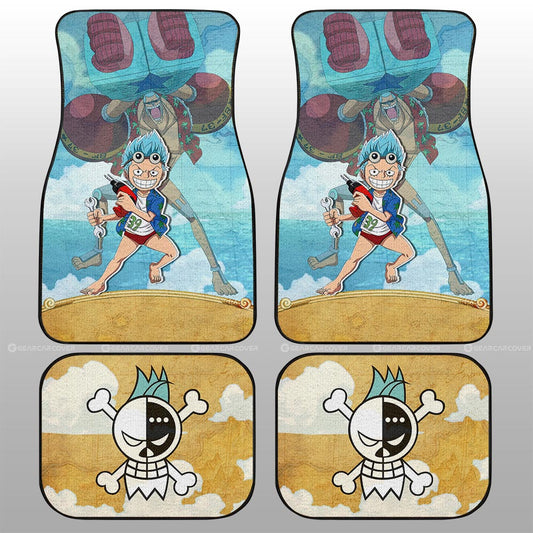 One Piece Car Mats Cute Young Franky Jolly Roger Symbol Car Floor Mats Colorful