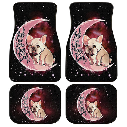 Dog Car Floor Mats Cute French Bulldog Love You To The Moon Galaxy Pattern Car Mats