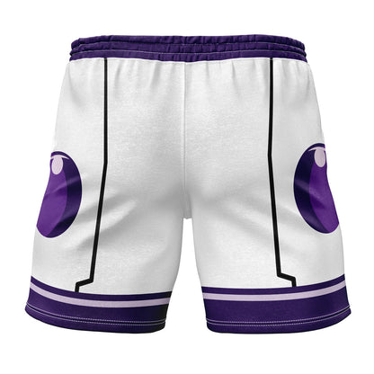 Dragon Ball Shorts Dragon Ball Frieza Final Form Beach Shorts White Purple