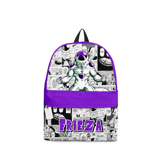 Dragon Ball Backpack Frieza Graphic Manga Pattern Backpacks White Purple