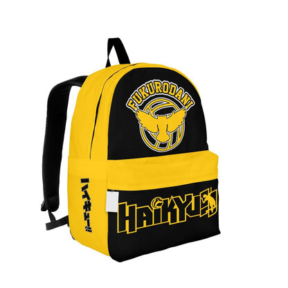 Haikyuu Backpack Haikyuu Fukurodani Team Symbol Backpacks Yellow Black