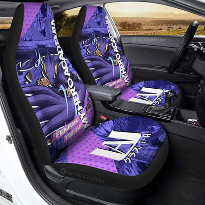 My Hero Academia Car Seat Covers Fumikage Tokoyami Fighting Pose Graphic Seat Covers Purple