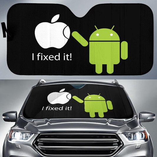 Funny Car Sun Shade Funny Droid I Fixed It Winshield Sun Shade Black