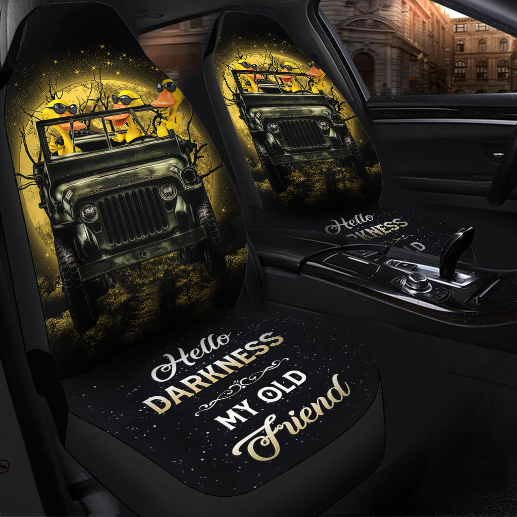 Funny Ducks Ride Jeep Funny Moonlight Halloween Car Seat Covers