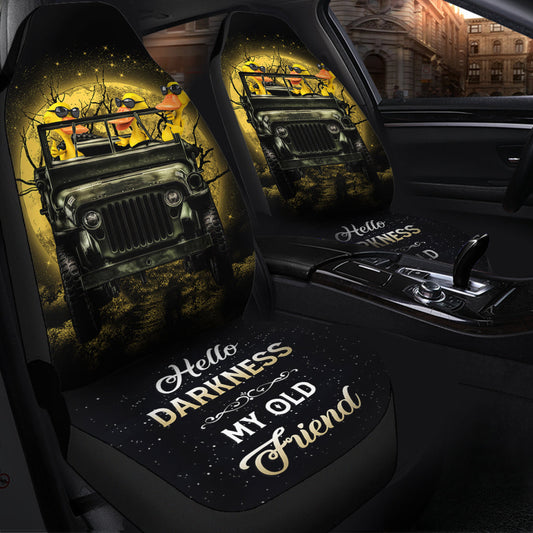 Funny Ducks Ride Jeep Funny Moonlight Halloween Car Seat Covers
