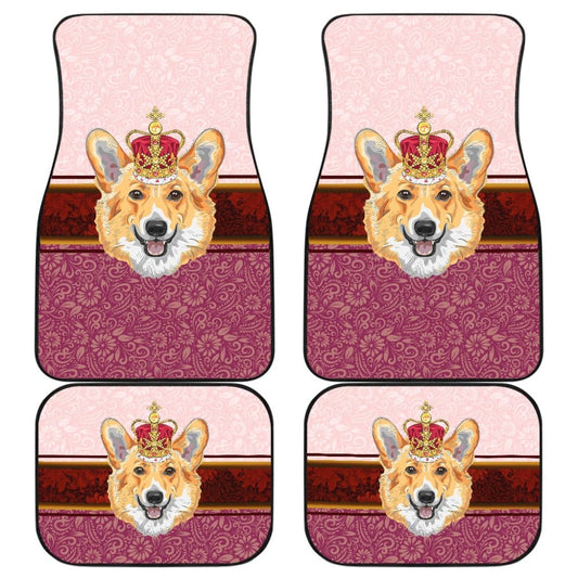 Dog Car Floor Mats Funny Corgi Dog Royal Crown Pattern Car Mats