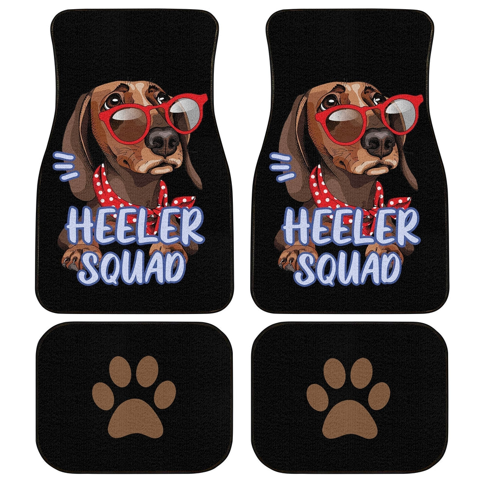 Dog Car Floor Mats Funny Dog Dachshund With Glasses Heeler Squad Car Mats