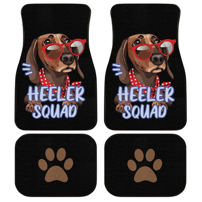 Dog Car Floor Mats Funny Dog Dachshund With Glasses Heeler Squad Car Mats
