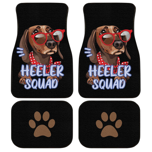 Dog Car Floor Mats Funny Dog Dachshund With Glasses Heeler Squad Car Mats